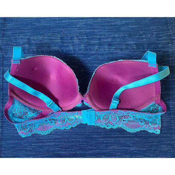 Pair New Coobie Intimates 6908 38C & 40C Lace Bra Blue Pink Purple NWT - Picture 3 of 7